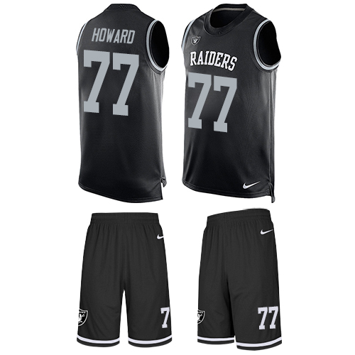 Nike Raiders #77 Austin Howard Black Team Color Men's Stitched NFL Limited Tank Top Suit Jersey Nike Raiders #77 Austin Howard Black Team Color Men's Stitched NFL Limited Tank Top Suit Jersey