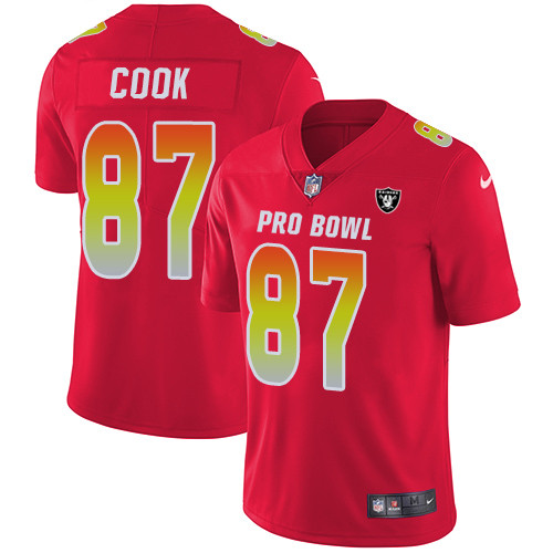 Nike Raiders #87 Jared Cook Red Youth Stitched NFL Limited AFC 2019 Pro Bowl Jersey