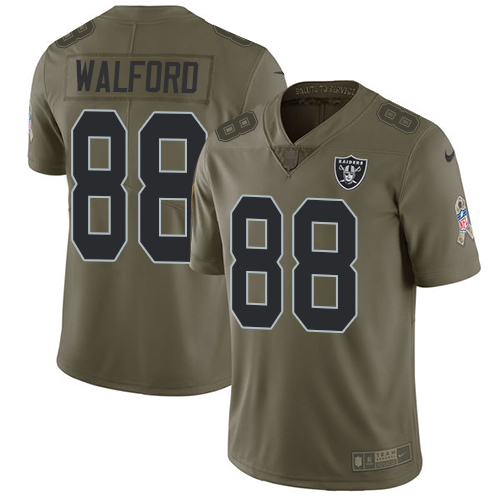 Nike Raiders #88 Clive Walford Olive Men's Stitched NFL Limited 2017 Salute To Service Jersey