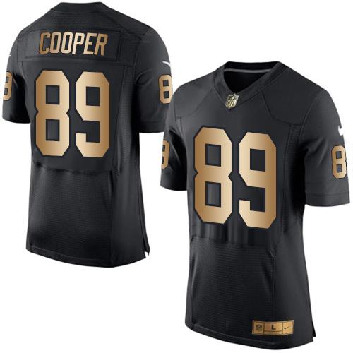 Nike Raiders #89 Amari Cooper Black Team Color Men's Stitched NFL New Elite Gold Jersey Nike Raiders #89 Amari Cooper Black Team Color Men's Stitched NFL New Elite Gold Jersey