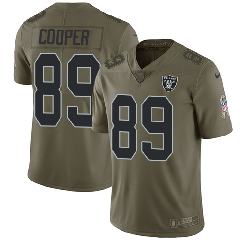 Nike Raiders #89 Amari Cooper Olive Men's Stitched NFL Limited 2017 Salute To Service Jersey Nike Raiders #89 Amari Cooper Olive Men's Stitched NFL Limited 2017 Salute To Service Jersey