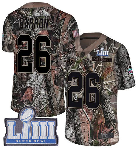 Nike Rams #26 Mark Barron Camo Super Bowl LIII Bound Men's Stitched NFL Limited Rush Realtree Jersey Nike Rams #26 Mark Barron Camo Super Bowl LIII Bound Men's Stitched NFL Limited Rush Realtree Jersey