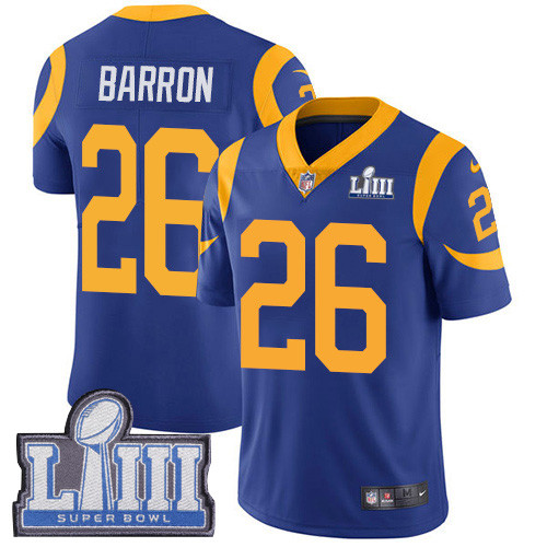 Nike Rams #26 Mark Barron Royal Blue Alternate Super Bowl LIII Bound Men's Stitched NFL Vapor Untouchable Limited Jersey