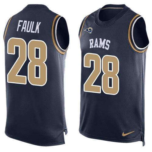 Nike Rams #28 Marshall Faulk Navy Blue Team Color Men's Stitched NFL Limited Tank Top Jersey Nike Rams #28 Marshall Faulk Navy Blue Team Color Men's Stitched NFL Limited Tank Top Jersey