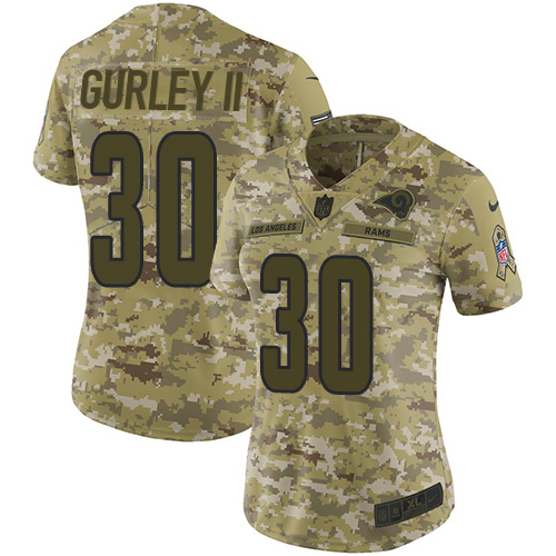Nike Rams #30 Todd Gurley II Camo Women's Stitched NFL Limited 2018 Salute to Service Jersey Nike Rams #30 Todd Gurley II Camo Women's Stitched NFL Limited 2018 Salute to Service Jersey