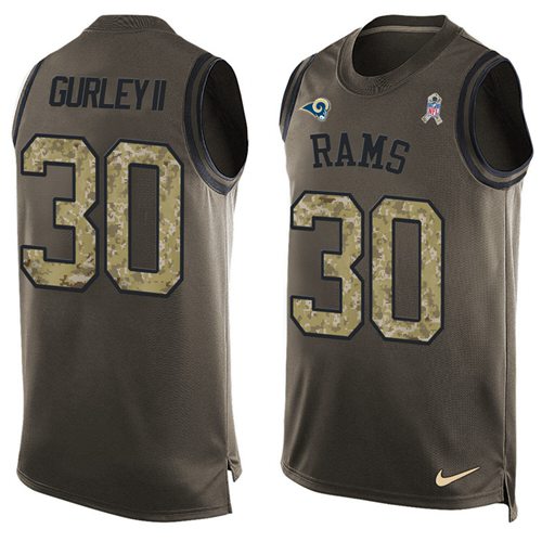 Nike Rams #30 Todd Gurley II Green Men's Stitched NFL Limited Salute To Service Tank Top Jersey Nike Rams #30 Todd Gurley II Green Men's Stitched NFL Limited Salute To Service Tank Top Jersey