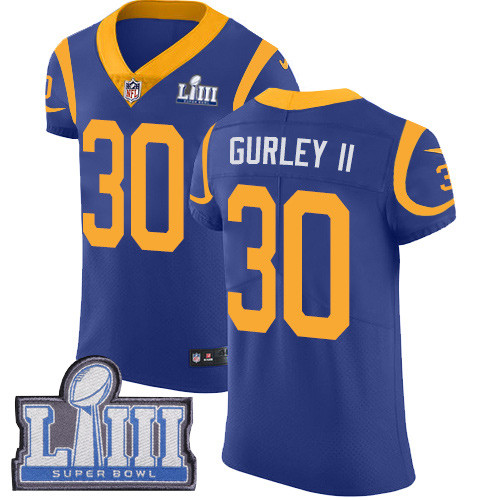 Nike Rams #30 Todd Gurley II Royal Blue Alternate Super Bowl LIII Bound Men's Stitched NFL Vapor Untouchable Elite Jersey Nike Rams #30 Todd Gurley II Royal Blue Alternate Super Bowl LIII Bound Men's Stitched NFL Vapor Untouchable Elite Jersey