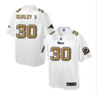 Nike Rams #30 Todd Gurley II White Men's NFL Pro Line Fashion Game Jersey