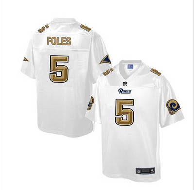 Nike Rams #5 Nick Foles White Men's NFL Pro Line Fashion Game Jersey
