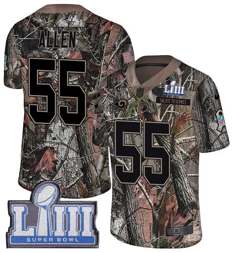 Nike Rams #55 Brian Allen Camo Super Bowl LIII Bound Men's Stitched NFL Limited Rush Realtree Jersey Nike Rams #55 Brian Allen Camo Super Bowl LIII Bound Men's Stitched NFL Limited Rush Realtree Jersey