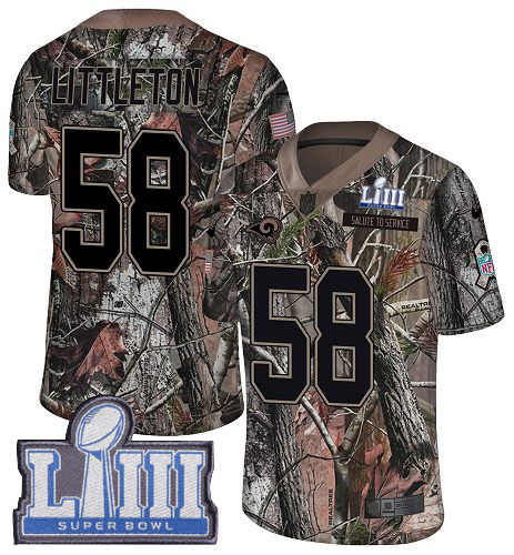 Nike Rams #58 Cory Littleton Camo Super Bowl LIII Bound Men's Stitched NFL Limited Rush Realtree Jersey Nike Rams #58 Cory Littleton Camo Super Bowl LIII Bound Men's Stitched NFL Limited Rush Realtree Jersey