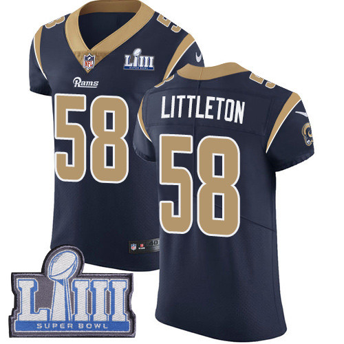 Nike Rams #58 Cory Littleton Navy Blue Team Color Super Bowl LIII Bound Men's Stitched NFL Vapor Untouchable Elite Jersey Nike Rams #58 Cory Littleton Navy Blue Team Color Super Bowl LIII Bound Men's Stitched NFL Vapor Untouchable Elite Jersey