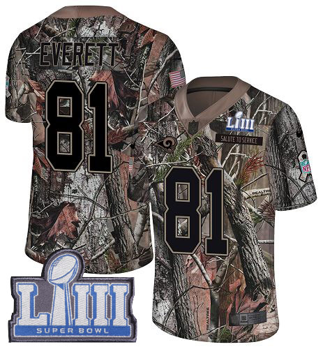 Nike Rams #81 Gerald Everett Camo Super Bowl LIII Bound Men's Stitched NFL Limited Rush Realtree Jersey Nike Rams #81 Gerald Everett Camo Super Bowl LIII Bound Men's Stitched NFL Limited Rush Realtree Jersey