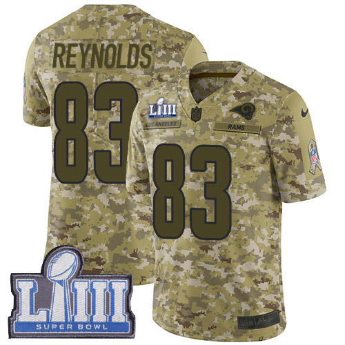 Nike Rams #83 Josh Reynolds Camo Super Bowl LIII Bound Men's Stitched NFL Limited 2018 Salute To Service Jersey Nike Rams #83 Josh Reynolds Camo Super Bowl LIII Bound Men's Stitched NFL Limited 2018 Salute To Service Jersey