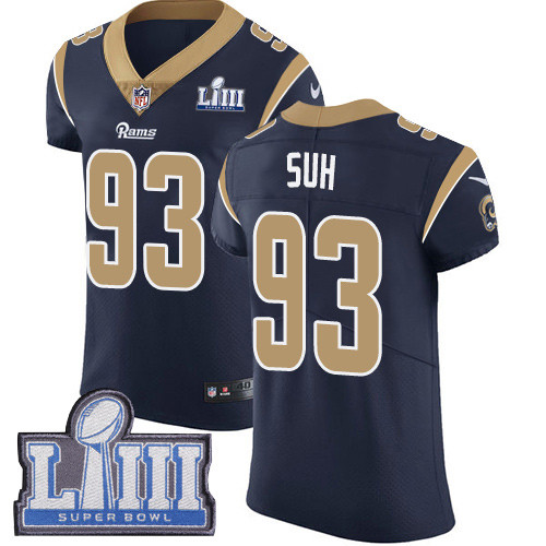 Nike Rams #93 Ndamukong Suh Navy Blue Team Color Super Bowl LIII Bound Men's Stitched NFL Vapor Untouchable Elite Jersey Nike Rams #93 Ndamukong Suh Navy Blue Team Color Super Bowl LIII Bound Men's Stitched NFL Vapor Untouchable Elite Jersey