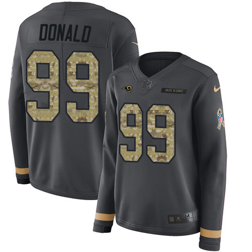 Nike Rams #99 Aaron Donald Anthracite Salute to Service