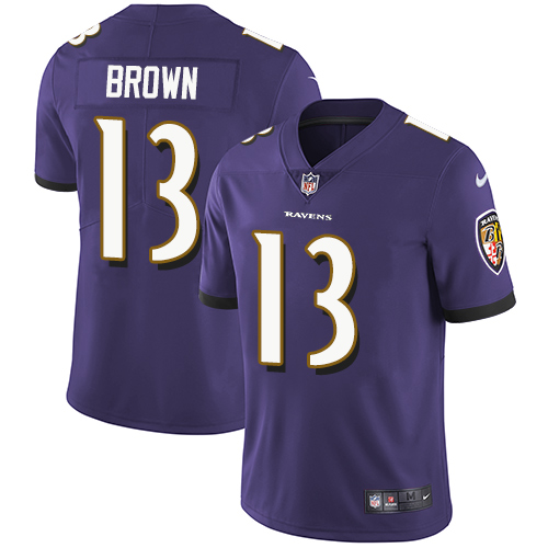 Nike Ravens #13 John Brown Purple Team Color Men's Stitched NFL Vapor Untouchable Limited Jersey