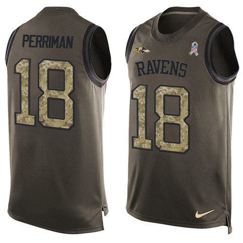 Nike Ravens #18 Breshad Perriman Green Men's Stitched NFL Limited Salute To Service Tank Top Jersey Nike Ravens #18 Breshad Perriman Green Men's Stitched NFL Limited Salute To Service Tank Top Jersey