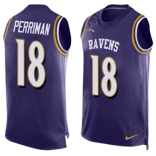 Nike Ravens #18 Breshad Perriman Purple Team Color Men's Stitched NFL Limited Tank Top Jersey Nike Ravens #18 Breshad Perriman Purple Team Color Men's Stitched NFL Limited Tank Top Jersey