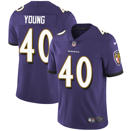 Nike Ravens #40 Kenny Young Purple Team Color Men's Stitched NFL Vapor Untouchable Limited Jersey Nike Ravens #40 Kenny Young Purple Team Color Men's Stitched NFL Vapor Untouchable Limited Jersey
