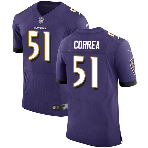 Nike Ravens #51 Kamalei Correa Purple Team Color Men's Stitched NFL Vapor Untouchable Elite Jersey
