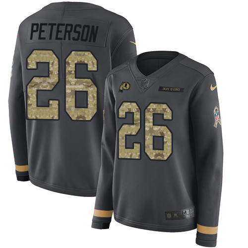 Nike Redskins #26 Adrian Peterson Anthracite Salute to Service