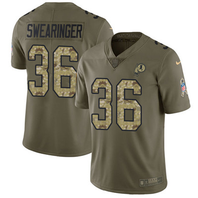 Nike Redskins #36 D.J. Swearinger Olive Camo Youth Stitched NFL Limited 2017 Salute to Service Jersey