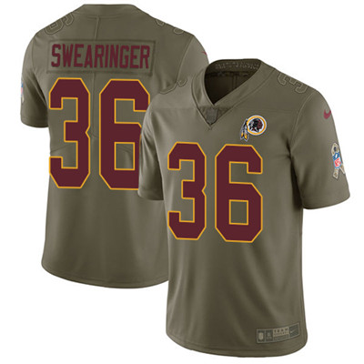 Nike Redskins #36 D.J. Swearinger Olive Youth Stitched NFL Limited 2017 Salute to Service Jersey