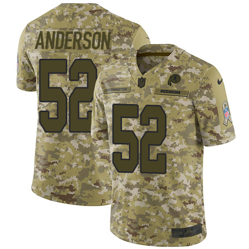 Nike Redskins #52 Ryan Anderson Camo Men's Stitched NFL Limited 2018 Salute To Service Jersey Nike Redskins #52 Ryan Anderson Camo Men's Stitched NFL Limited 2018 Salute To Service Jersey