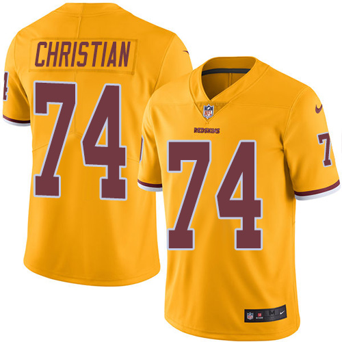 Nike Redskins #74 Geron Christian Gold Men's Stitched NFL Limited Rush Jersey Nike Redskins #74 Geron Christian Gold Men's Stitched NFL Limited Rush Jersey