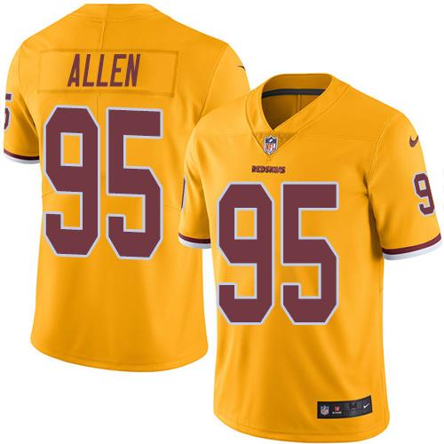 Nike Redskins #95 Jonathan Allen Gold Men's Stitched NFL Limited Rush Jersey