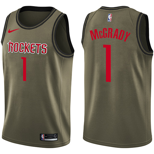 Nike Rockets #1 Tracy McGrady Green Salute to Service NBA Swingman Jersey Nike Rockets #1 Tracy McGrady Green Salute to Service NBA Swingman Jersey