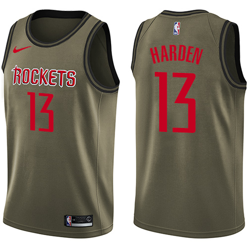 Nike Rockets #13 James Harden Green Salute to Service NBA Swingman Jersey Nike Rockets #13 James Harden Green Salute to Service NBA Swingman Jersey