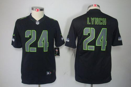 Nike Seahawks #24 Marshawn Lynch Black Impact Youth Stitched NFL Limited Jersey Nike Seahawks #24 Marshawn Lynch Black Impact Youth Stitched NFL Limited Jersey