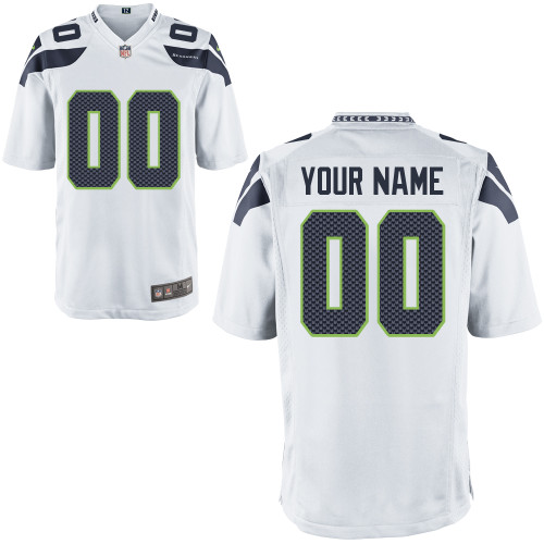 Nike Seattle Seahawks Customized Game White Jerseys