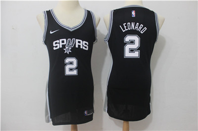 Nike Spurs #2 Kawhi Leonard Black Women Swingman Jersey