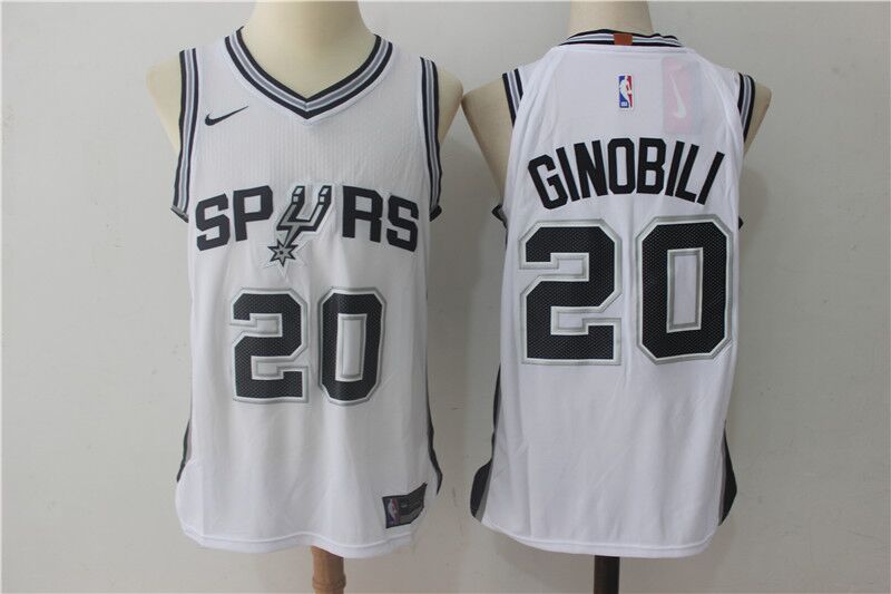 Nike Spurs #20 Manu Ginobili White Stitched NBA Jersey