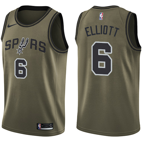 Nike Spurs #6 Sean Elliott Green Salute to Service NBA Swingman Jersey Nike Spurs #6 Sean Elliott Green Salute to Service NBA Swingman Jersey