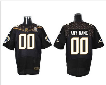Nike Los Angeles Rams Customized Black 2016 Pro Bowl Men's Stitched NFL Elite Jersey