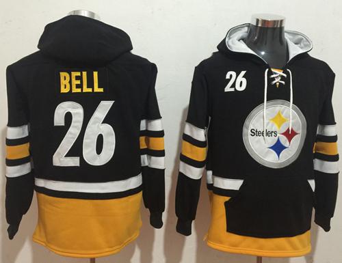 Nike Steelers #26 Le'Veon Bell Black Gold Name & Number Pullover NFL Hoodie