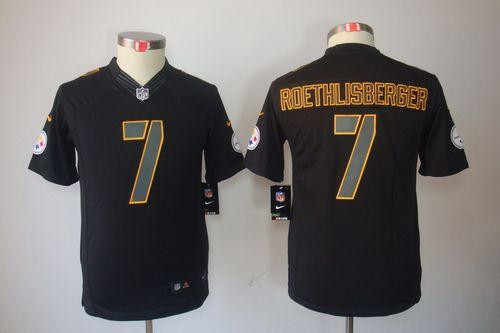 Nike Steelers #7 Ben Roethlisberger Black Impact Youth Stitched NFL Limited Jersey Nike Steelers #7 Ben Roethlisberger Black Impact Youth Stitched NFL Limited Jersey