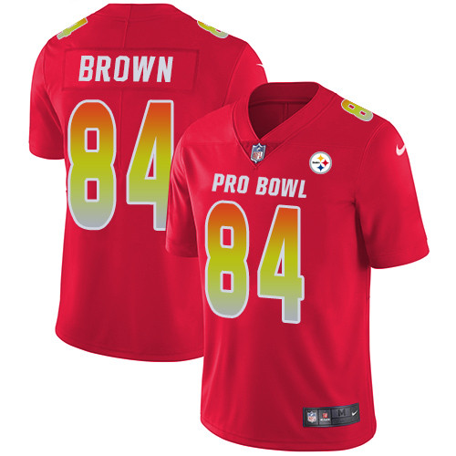 Nike Steelers #84 Antonio Brown Red Youth Stitched NFL Limited AFC 2019 Pro Bowl Jersey