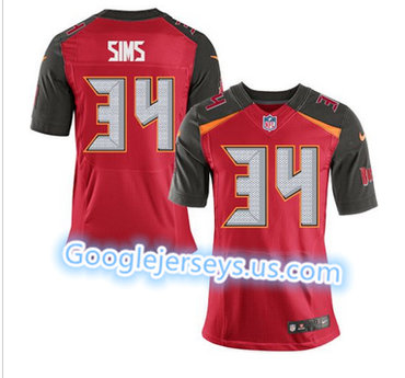 Nike Tampa Bay Buccaneers #34 Charles Sims Red Team Color Men's Stitched NFL New Elite Jersey