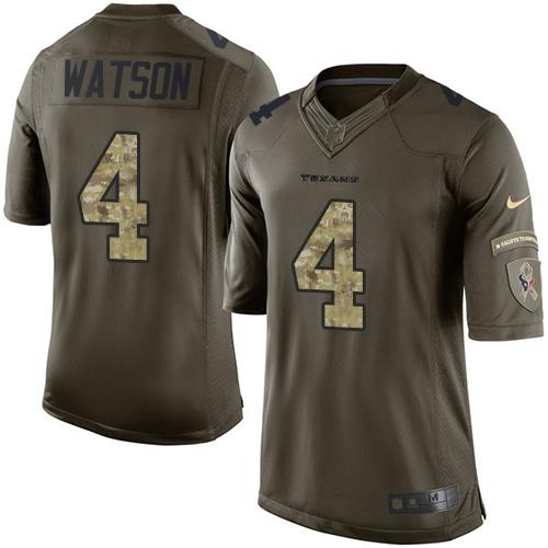 Nike Texans #4 Deshaun Watson Green Men's Stitched NFL Limited Salute To Service Jersey
