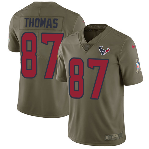 Nike Texans #87 Demaryius Thomas Olive Youth Stitched NFL Limited 2017 Salute to Service Jersey