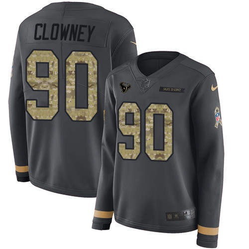 Nike Texans #90 Jadeveon Clowney Anthracite Salute to Service