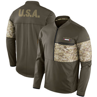 Nike Texans Olive Salute to Service Sideline Hybrid Half-Zip Pullover Jacket