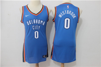 Nike Thunder #0 Russell Westbrook Blue Women Swingman Jersey