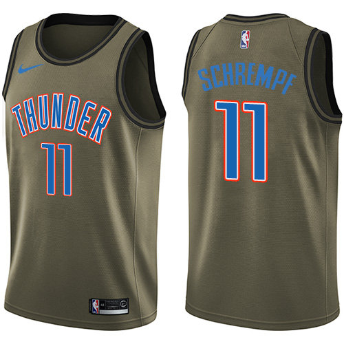 Nike Thunder #11 Detlef Schrempf Green Salute to Service NBA Swingman Jersey Nike Thunder #11 Detlef Schrempf Green Salute to Service NBA Swingman Jersey