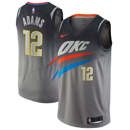 Nike Thunder #12 Steven Adams Gray NBA Swingman City Edition Jersey Nike Thunder #12 Steven Adams Gray NBA Swingman City Edition Jersey